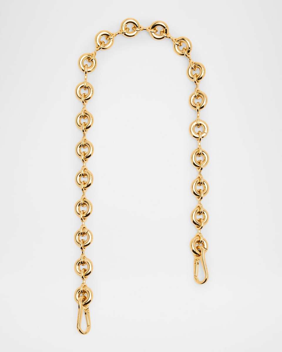 Short Donut Chain Bag Strap in Brass